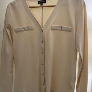 Elegant Women's Beige Button-Down Shirt